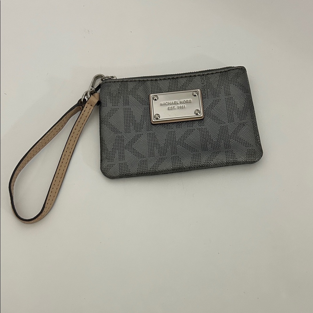 Michael Kors Gray and Black Wristlet